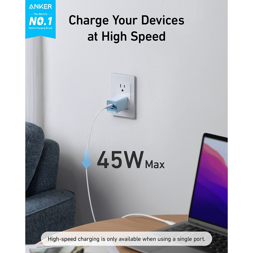 Anker - Nano 3 47W Power Adapter / Black 