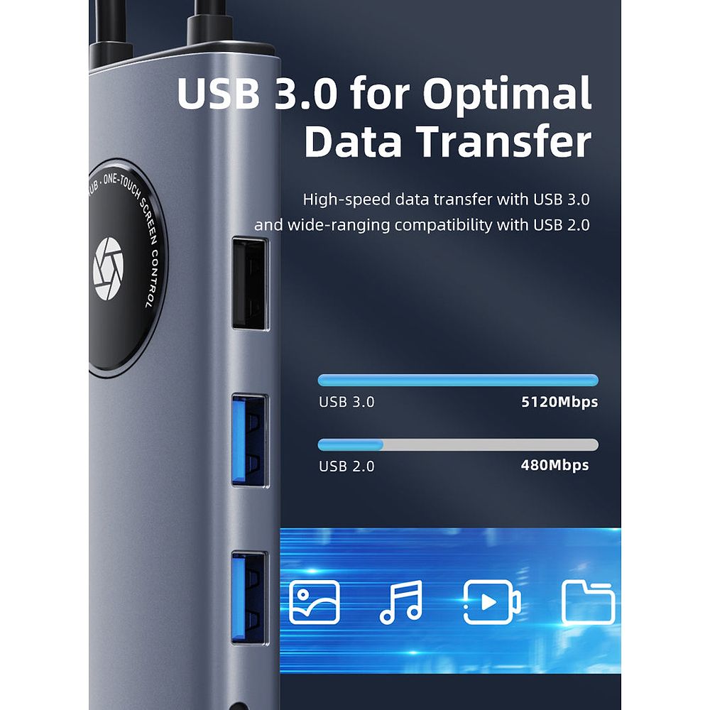 Cable Time - USB-C HUB 12-in-1 Lens Series / Space Gray 
