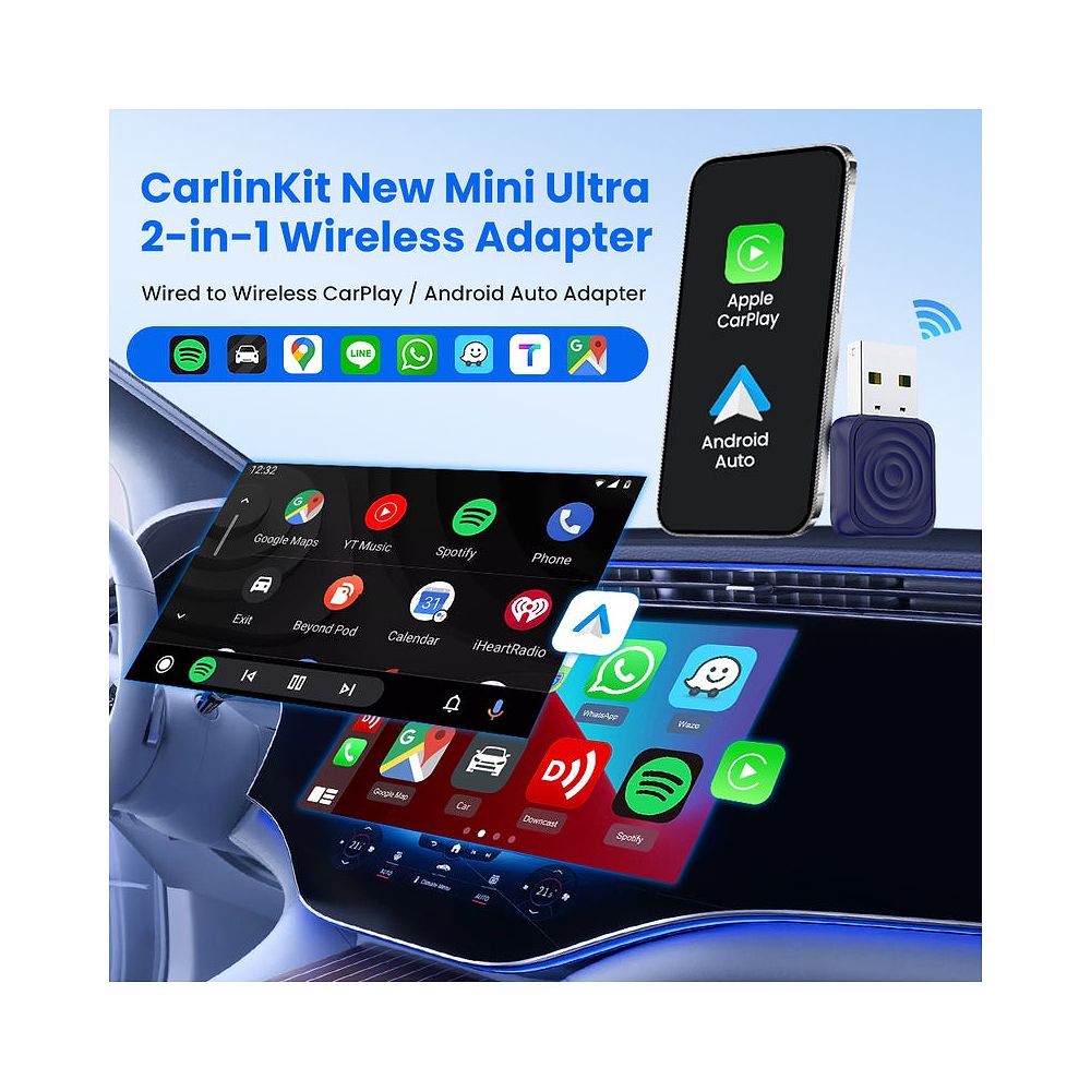 Carlinkit - Mini Ultra CarPlay Wireless Adapter / Black