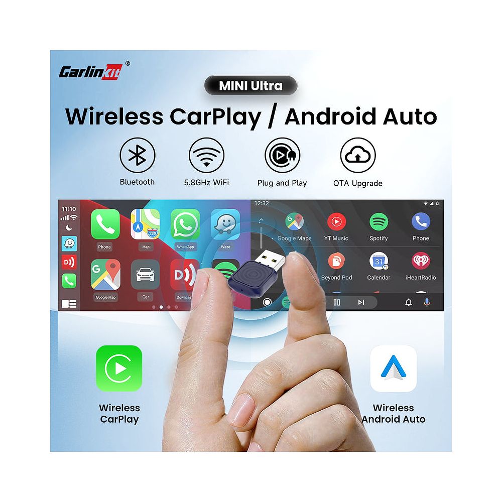 Carlinkit - Mini Ultra CarPlay Wireless Adapter / Black