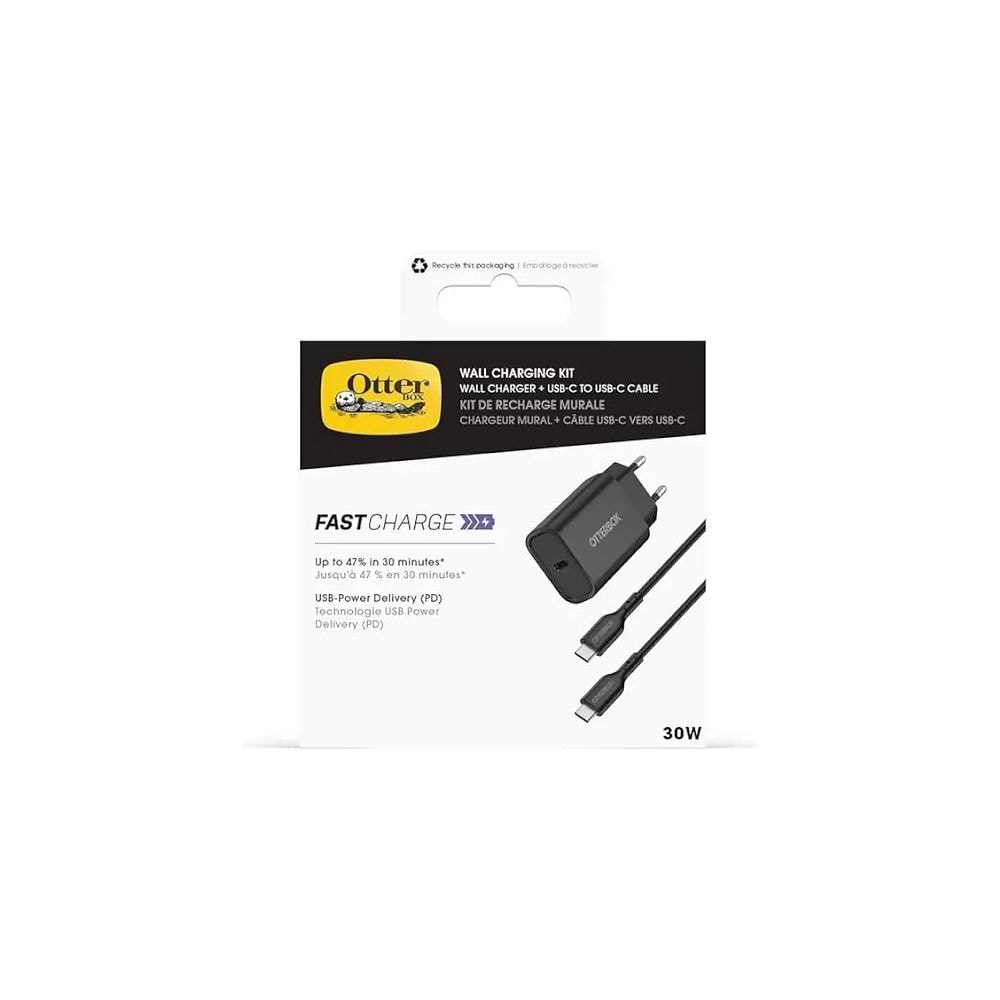OtterBox - 30W Power Adapter with USB-C Cable (1m) / Black 