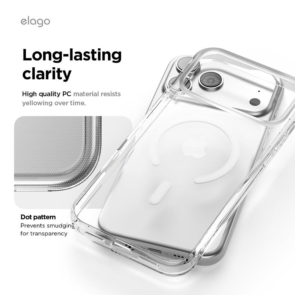 elago - Hybrid Case with MagSafe and Camera Control for iPhone 17 Pro / Clear