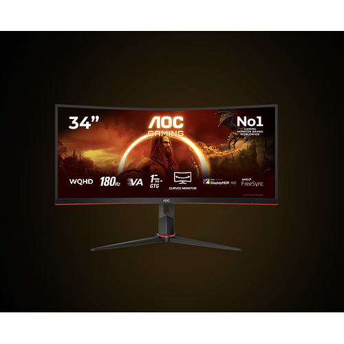 AOC - 34-inch Curved WQHD Display / Black