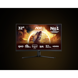AOC - 32-inch Curved QHD Display / Black