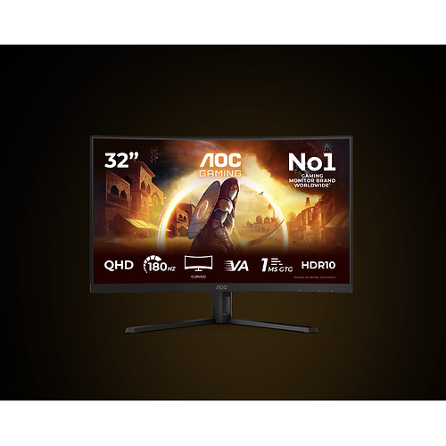 AOC - 32-inch Curved QHD Display / Black