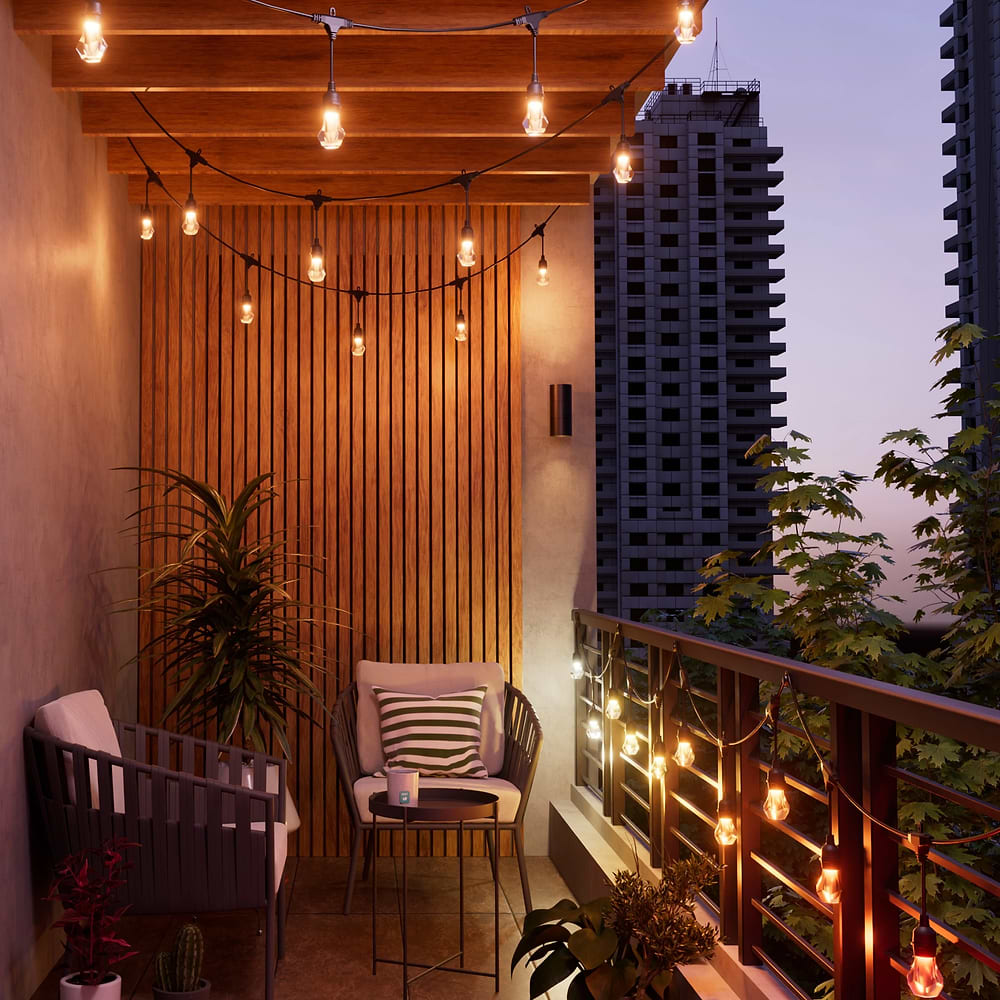 Nanoleaf - Matter Smart Multicolor Outdoor String Lights Starter Kit (30m) 40 Bulbs / Black