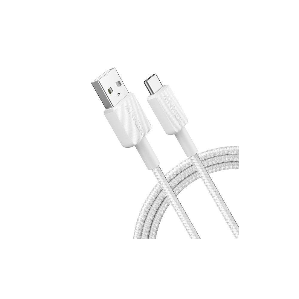 Anker - USB-A to USB-C Nylon Braided Cable (1m) / White