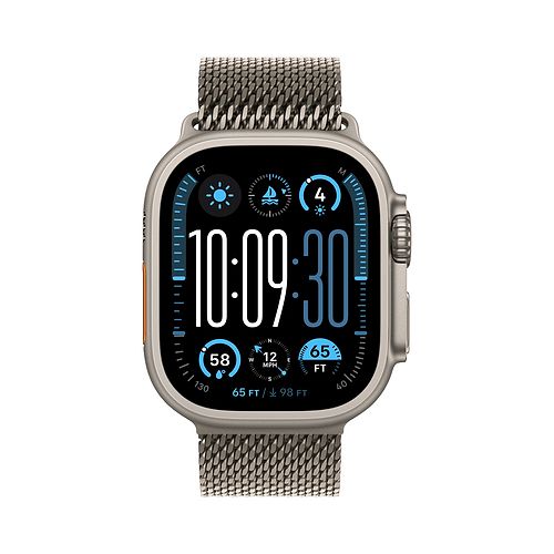 Apple - Apple Watch Ultra 2 GPS + Cellular 49mm / Natural Titanium Case with Natural Titanium Milanese Loop (L)