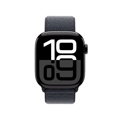 Apple - Apple Watch Series 10 GPS + Cellular 42mm / Jet Black Aluminium Case with Ink Sport Loop