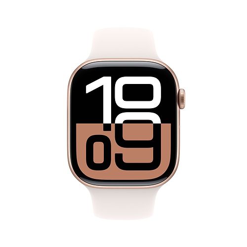 Apple - Apple Watch Series 10 GPS 46mm / Rose Gold Aluminium Case with Light Blush Sport Band (M/L)