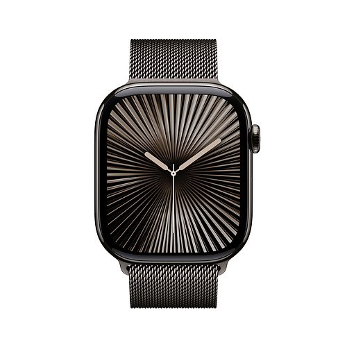 Apple - Apple Watch Series 10 GPS + Cellular 46mm / Slate Titanium Case with Slate Milanese Loop (S/M)