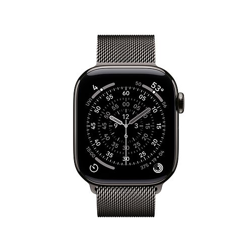 Apple - Apple Watch Series 11 GPS + Cellular 42mm / Slate Titanium Case with Slate Milanese Loop