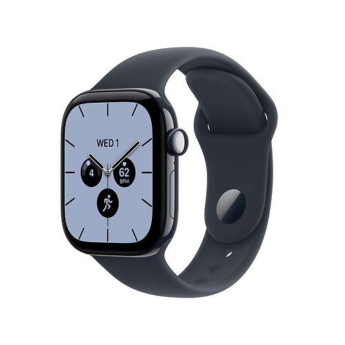 Apple - Apple Watch Series 12 GPS + Cellular 42mm / Night Blue Ceramic Case with Navy Blue Sport Band (S/M)