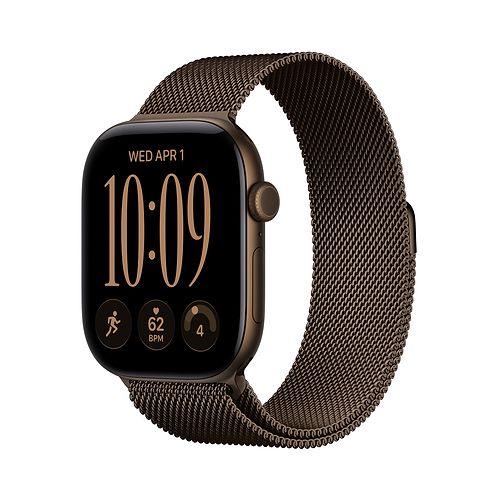 Apple - Apple Watch Series 12 GPS 46mm / Dark Bronze Aluminium Case with Dark Bronze Milanese Loop (M/L)