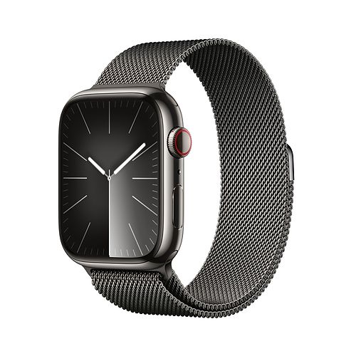 Apple - Apple Watch Series 9 GPS + Cellular 45mm / Graphite Stainless Steel Case / Graphite Milanese Loop