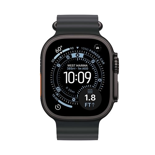 Apple - Apple Watch Ultra 3 GPS + Cellular 49mm / Black Titanium Case with Black Ocean Band