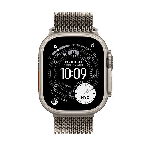 Apple - Apple Watch Ultra 3 GPS + Cellular 49mm / Natural Titanium Case with Natural Titanium Milanese Loop (M)