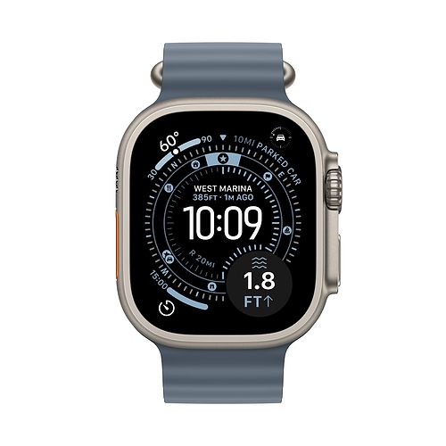 Apple - Apple Watch Ultra 3 GPS + Cellular 49mm / Natural Titanium Case with Anchor Blue Ocean Band