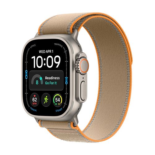 Apple - Apple Watch Ultra 4 GPS + Cellular 49mm / Natural Titanium Case with Sand Trail Loop (M/L)