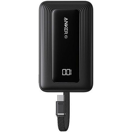 Anker - 10K 30W Power Bank with Built-In USB-C Cable / Black