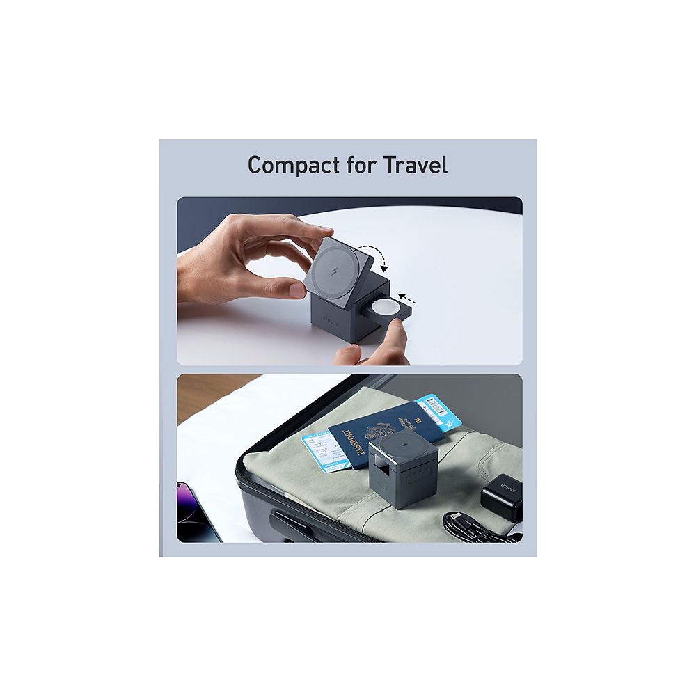 Anker - 3-in-1 Cube with MagSafe / Black Stone