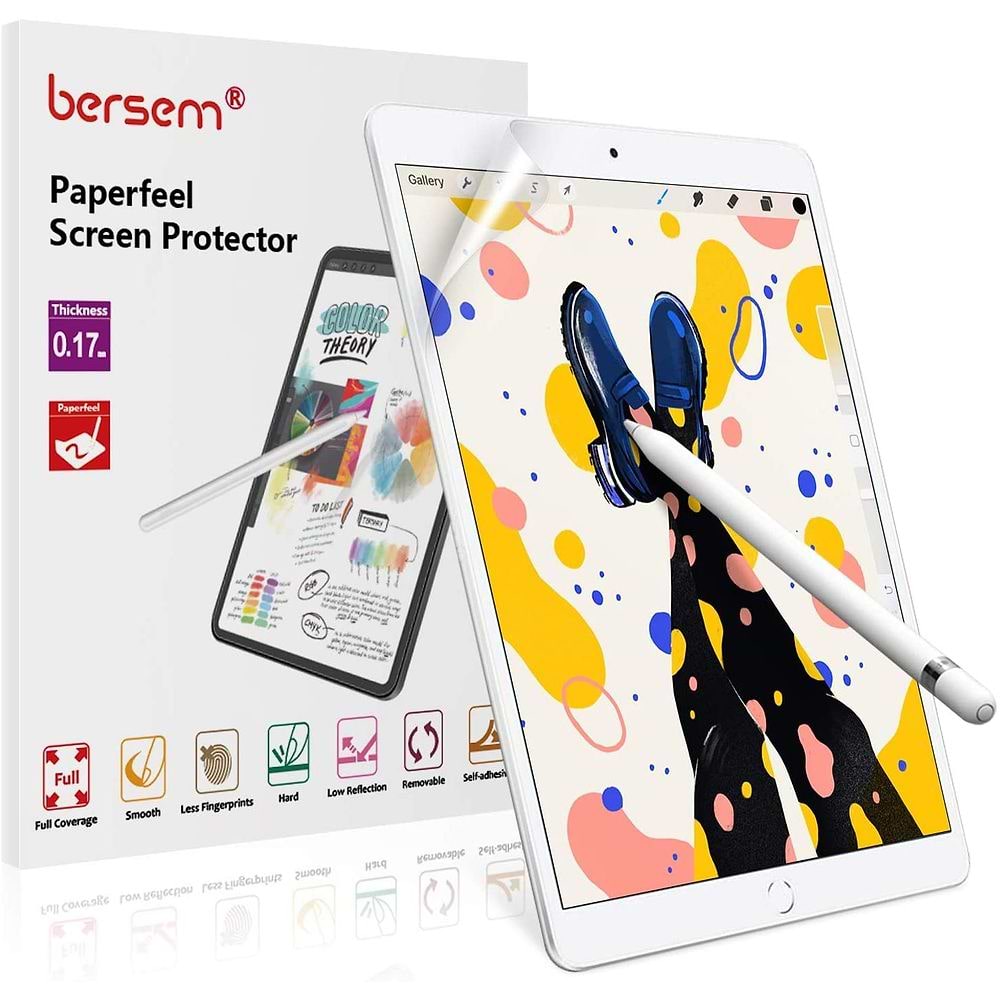 Bersem - (2 Pack) Paperfeel Screen Protector for iPad 10.2 / Clear/Matte