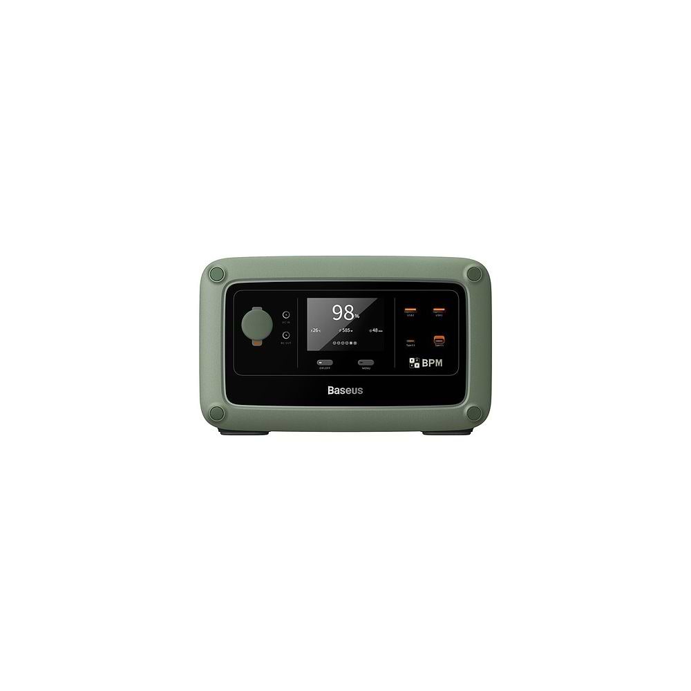 Baseus - 600W Energy Stack Digital Portable Power Station / Green/Black