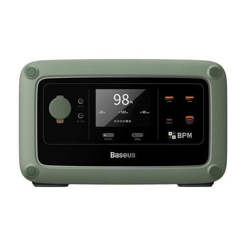 Baseus - 600W Energy Stack Digital Portable Power Station / Green/Black
