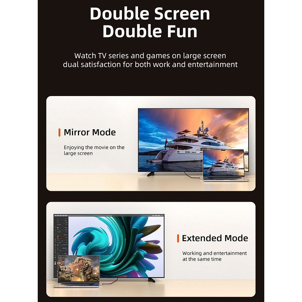 Cable Time - USB-C to DisplayPort Cable 8K/60Hz