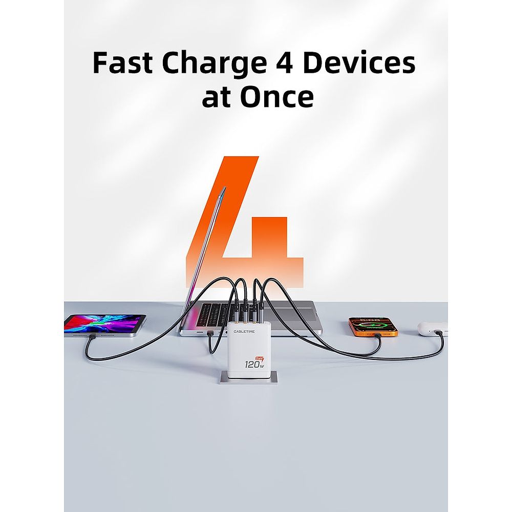 Cable Time - 120W Power Adapter with USB-C / White