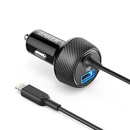 Anker - Elite Car Charger 24W USB-A and Lightning Cable / Black