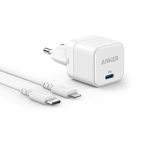 Anker - PowerPort III 20W Power Adapter with USB-C to Lightning Cable (0.9m) / White