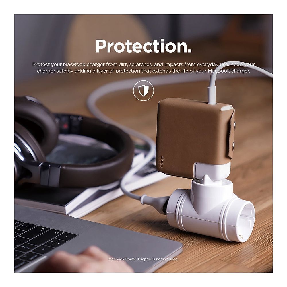 elago - MacBook Charger Leather Cover for MacBook Pro 15 inch