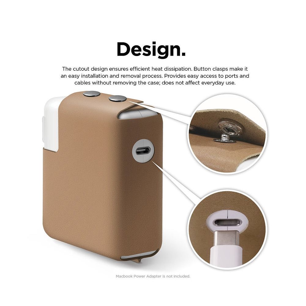 elago - MacBook Charger Leather Cover for MacBook Pro 15 inch