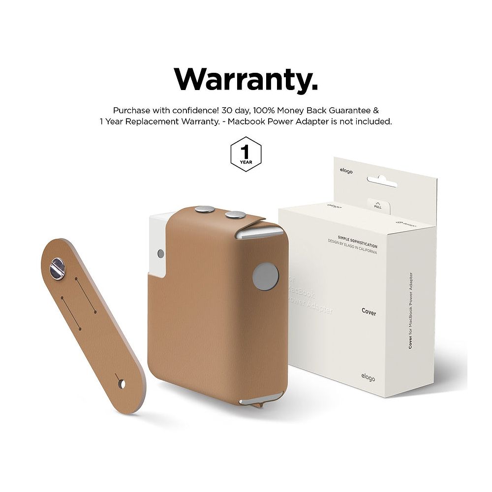 elago - MacBook Charger Leather Cover for MacBook Pro 15 inch