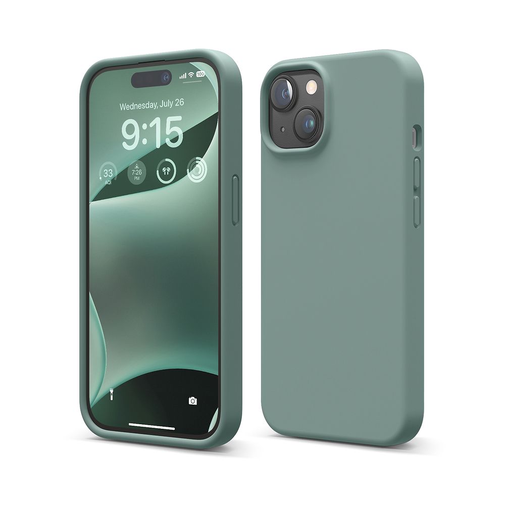 elago Silicone Case iPhone 15 dark green