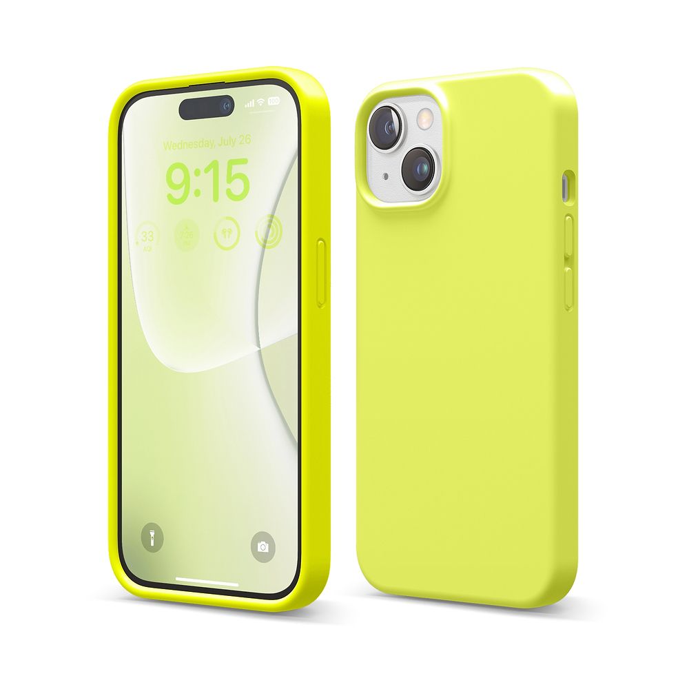 Silicone Case iPhone 15 neon yellow elago
