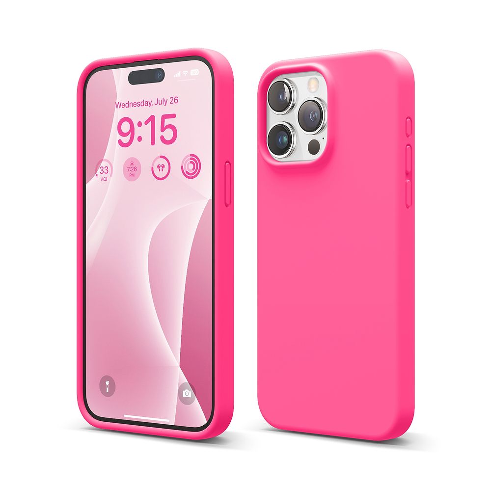 iPhone 15 Pro Max elago Silicone Case ice red