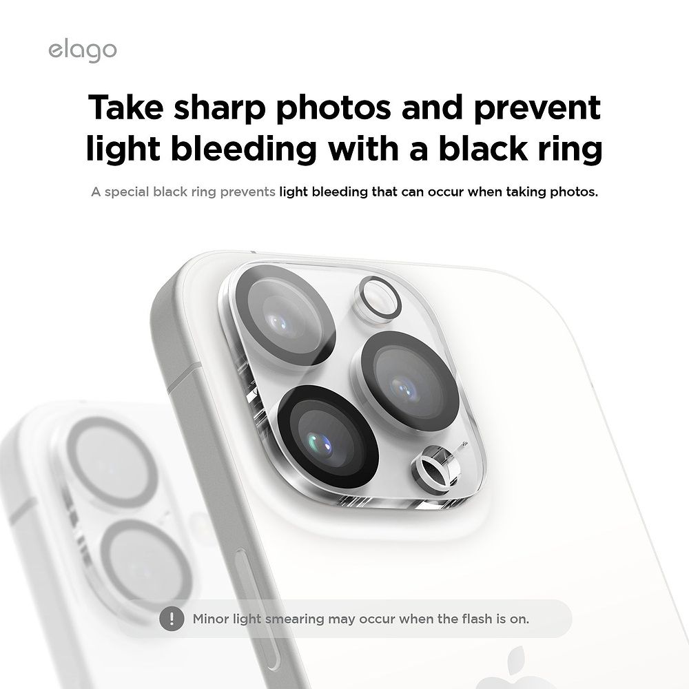 elago - Camera Lens Protector for iPhone 16 Pro and iPhone 16 Pro Max / Clear