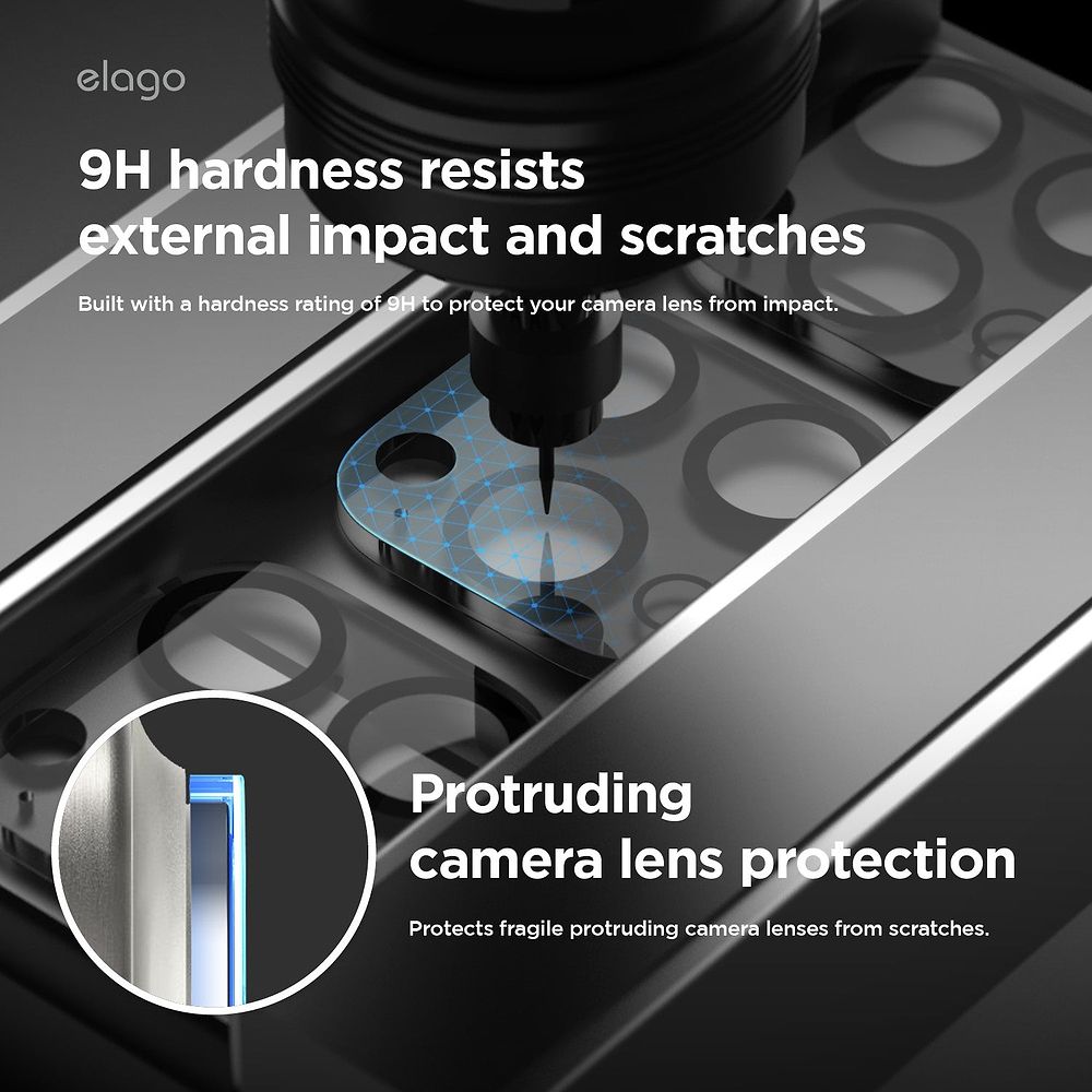 elago - Camera Lens Protector for iPhone 16 Pro and iPhone 16 Pro Max / Clear