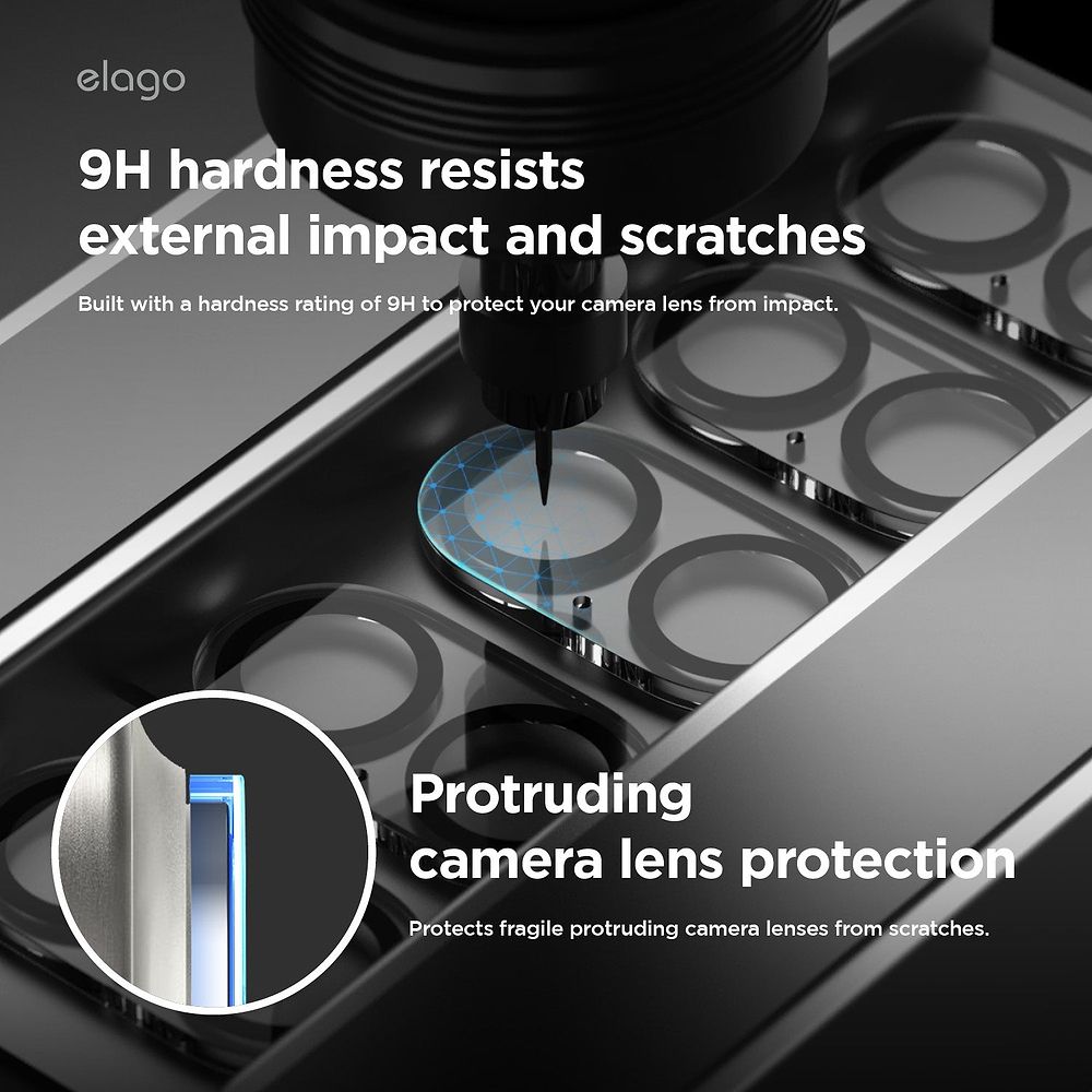 elago - Camera Lens Protector for iPhone 16 and iPhone 16 Plus / Clear