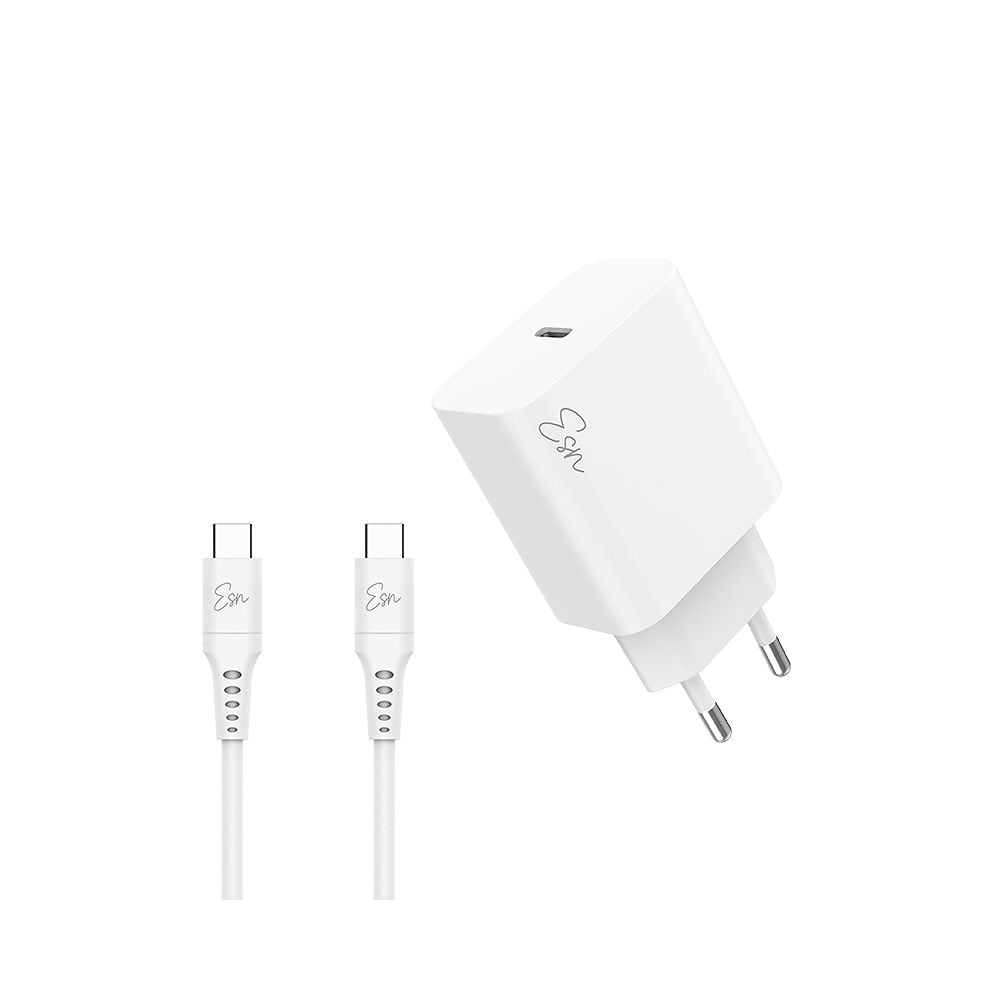 Essentials - 20W Power Adapter with USB-C Cable / White 