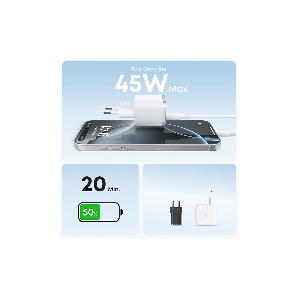 Anker - 45W Nano Power Adapter / White