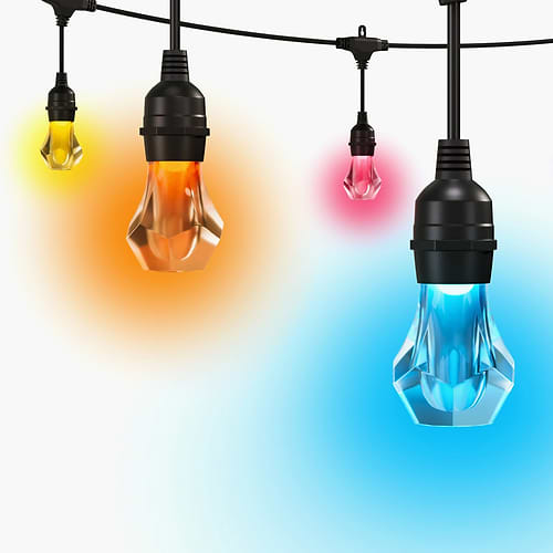 Nanoleaf - Matter Smart Multicolor Outdoor String Lights Starter Kit (30m) 40 Bulbs / Black