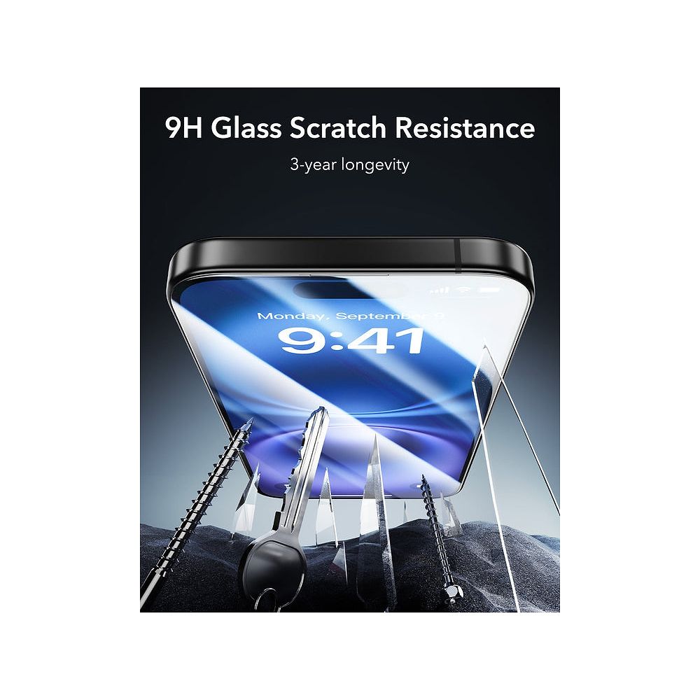 Essentials - Glass Screen Protector for iPhone 15 / Clear 
