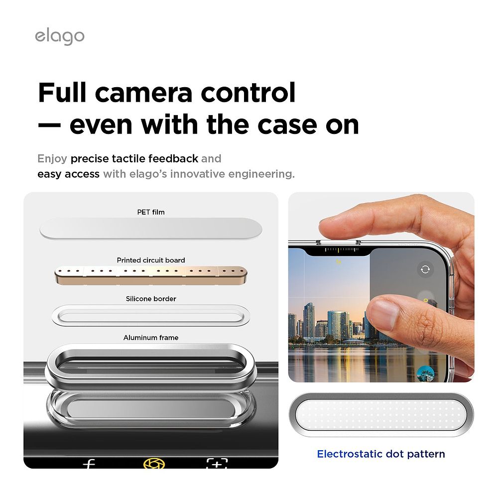 elago - Hybrid Case with MagSafe and Camera Control for iPhone 17 / Clear