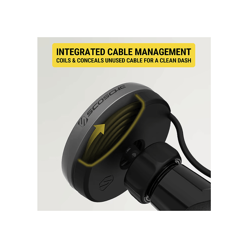 Scosche - MagicMount Elite Charge Window/Dash Qi2 15W for MagSafe Devices / Black