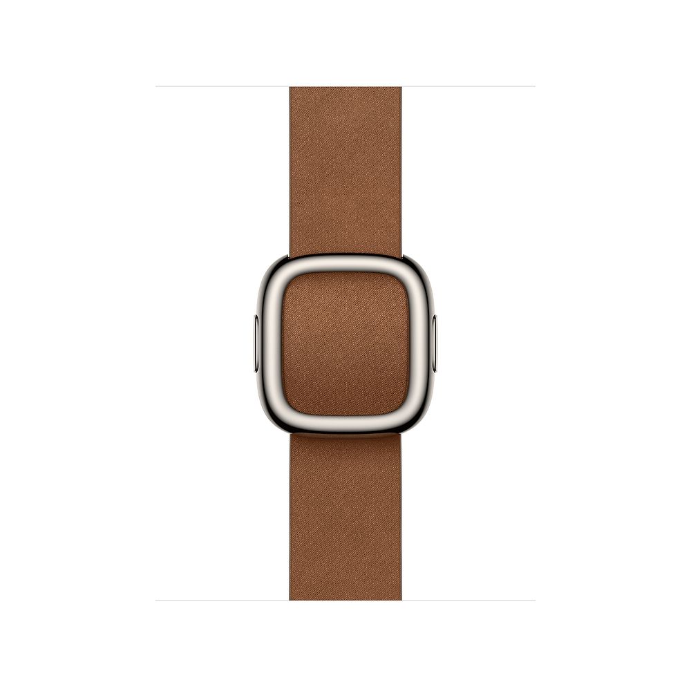 רצועת Apple Modern Buckle בגודל 42 מ"מ משלבת מראה אלגנטי עם חומר FineWoven בעל מרקם מיקרו-טוויל רך דמוי זמש, לנוחות בשימוש יומיומי.