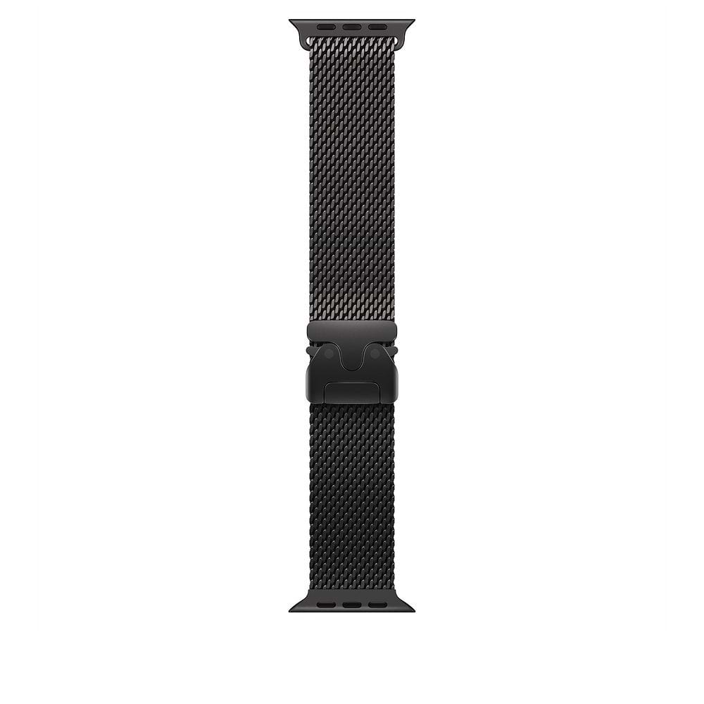 רצועת Apple Milanese Loop עשויה רשת טיטניום קלה במיוחד, עם עיצוב אלגנטי המתאים לשימוש יומיומי ולפעילות אקטיבית.