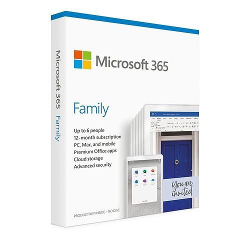 Microsoft - Microsoft 365 Family Hebrew Subscription / 1 Year Medialess